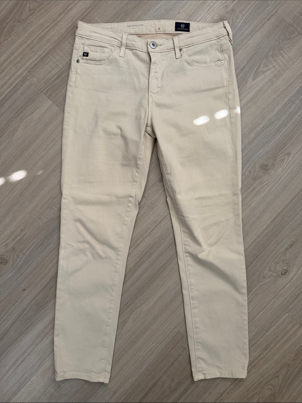 Adriano Goldschmied Tan Prima Cigarette Crop Jeans.  Sz 27